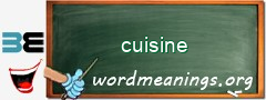 WordMeaning blackboard for cuisine